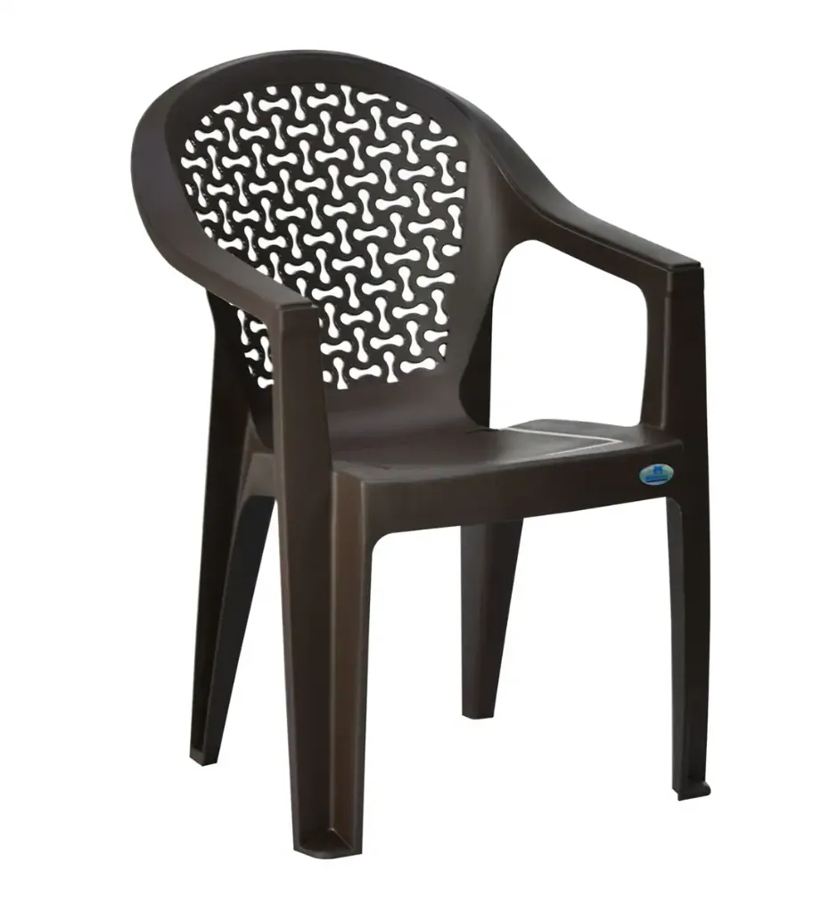 Premium Heavy-Duty Plastic Armchair (Chocolate Brown) (pink)