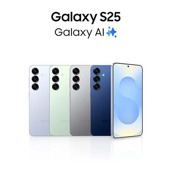 Samsung Galaxy S25 5G Smartphone with Galaxy AI (Navy, 12GB RAM, 256GB Storage), Snapdragon 8 Elite, 50 MP Camera with ProVisual Engine and 4000mAh Battery